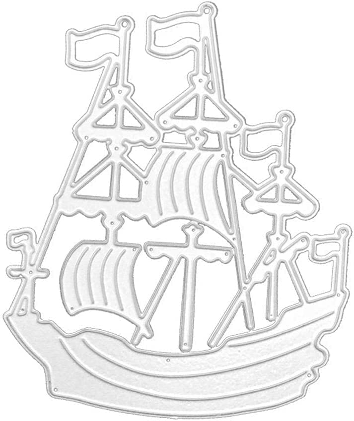 Kit per la creazione di stampi fai da te, fustelle in metallo a forma di cerchio di barca a vela, stencil per goffratura, fai da te