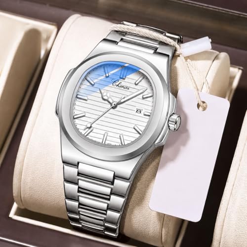 Image of Gosasa Fashion Men's Watches Date Business Watch Stainless Steel Luxury Style Luminous Quartz Waterproof Analog Display Male Wristwatch