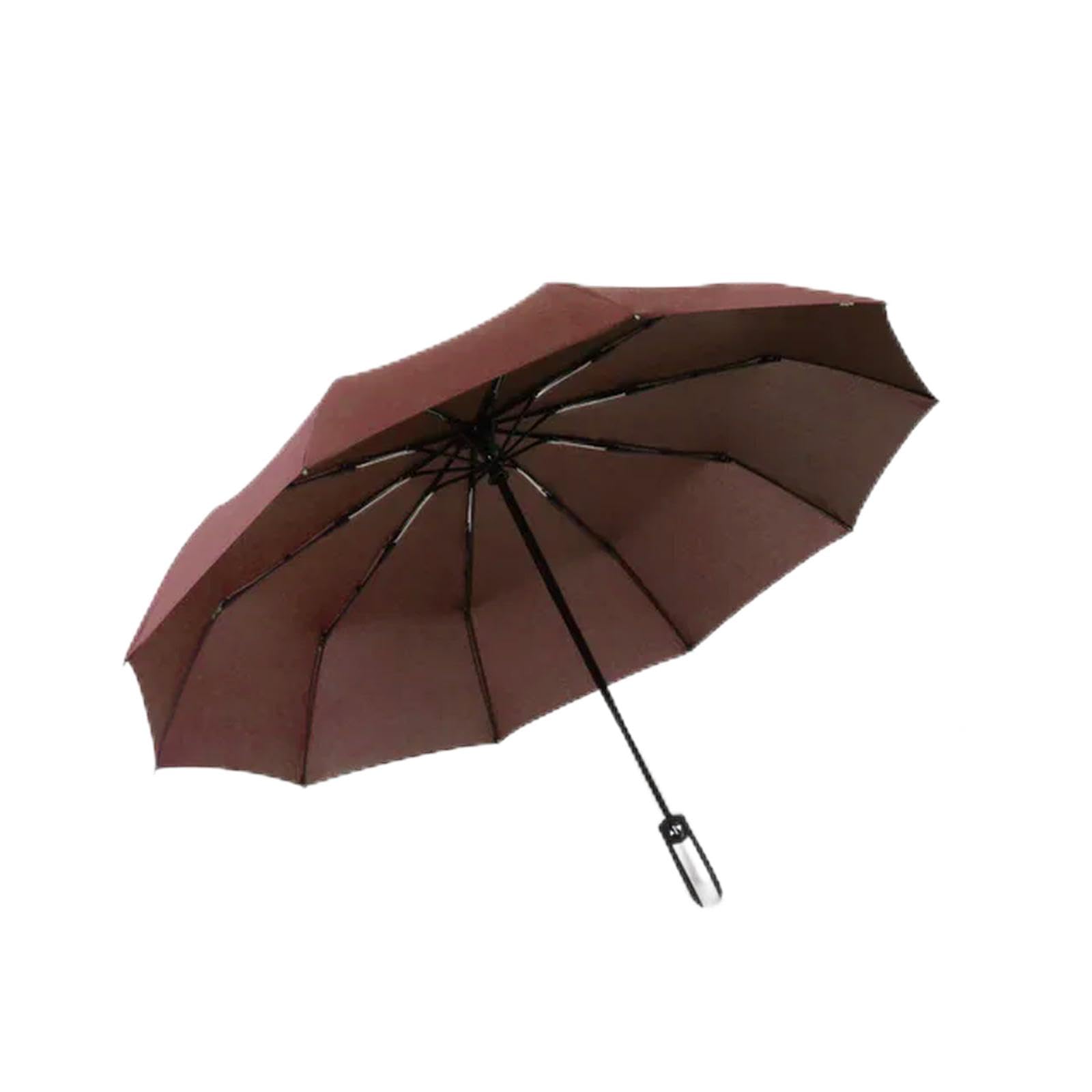 MdybF Umbrella Fully Automatic Umbrellas Men Women Strong Frame 10Ribs Windproof Big Parasol Portable Resistant Umbrella For Rain-Chocolate