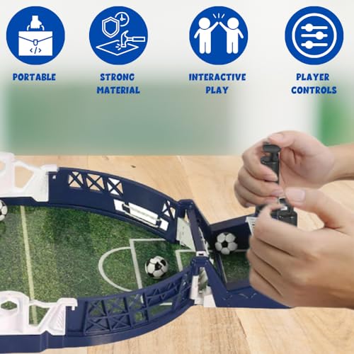 ToyMagic Mini Football Game | Indoor Tabletop Soccer | 2 Players Interactive Hand Board | Sport for Boys & Girls 4+ | Best Birthday Gift | Family Table Toy | Made in India - Image 4 thumbnail