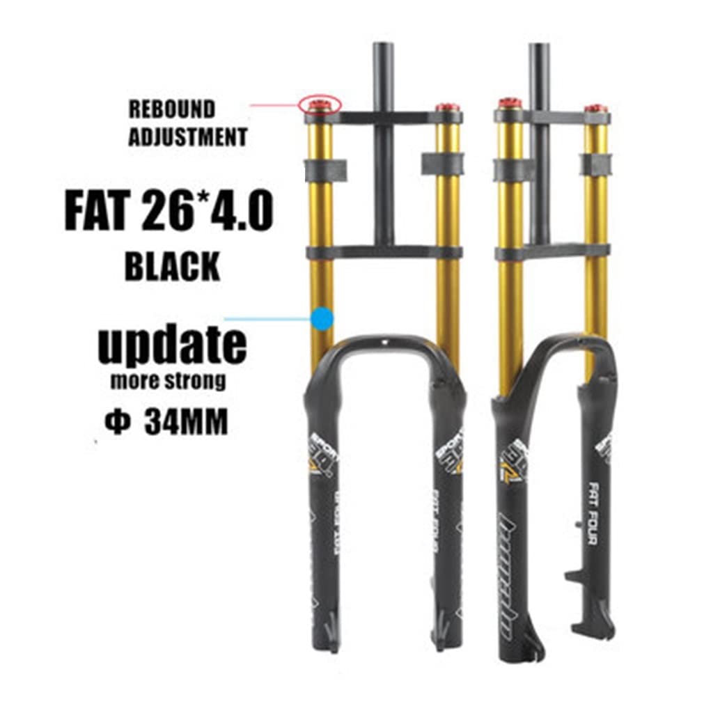26 Pollici Bici Forcella Fat Sospensione pneumatica Escursione 140 mm Doppia Spalla 1-1/8'' Freno a Disco Dritto Regolazione del Rimbalzo Anteriore Ammortizzatore da disces