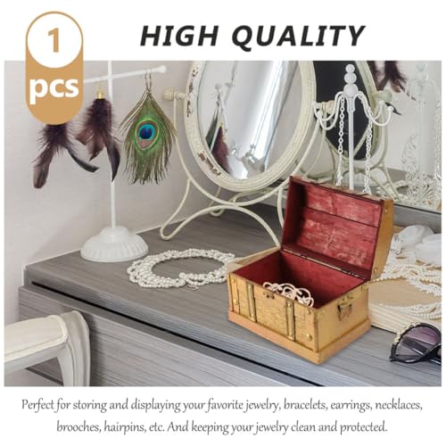 Boîte à bijoux pour rangement de bijoux en bois rustique et antique - 4