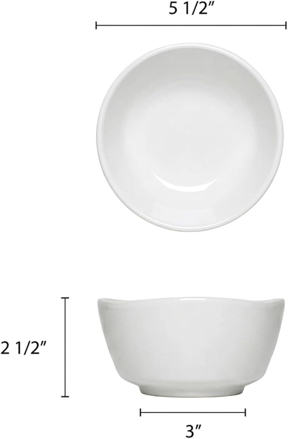 TrueCraftware- 19 oz Bowl Classic White Dinnerware Melamine Set of 12- Dishwasher Safe Reusable Serving Bowls Dinnerware Dishes for Soup Ramen Noodles Bowl