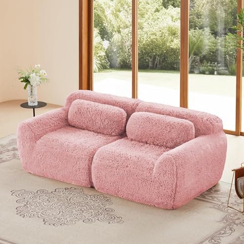 Mixtric Sofá Modular Moderno Sala Estar, Sofá Tela Suave Sin Estructura RíGida, Sofá Dos Plazas Extragrande Asiento Profundo, No Requiere Montaje,D,01
