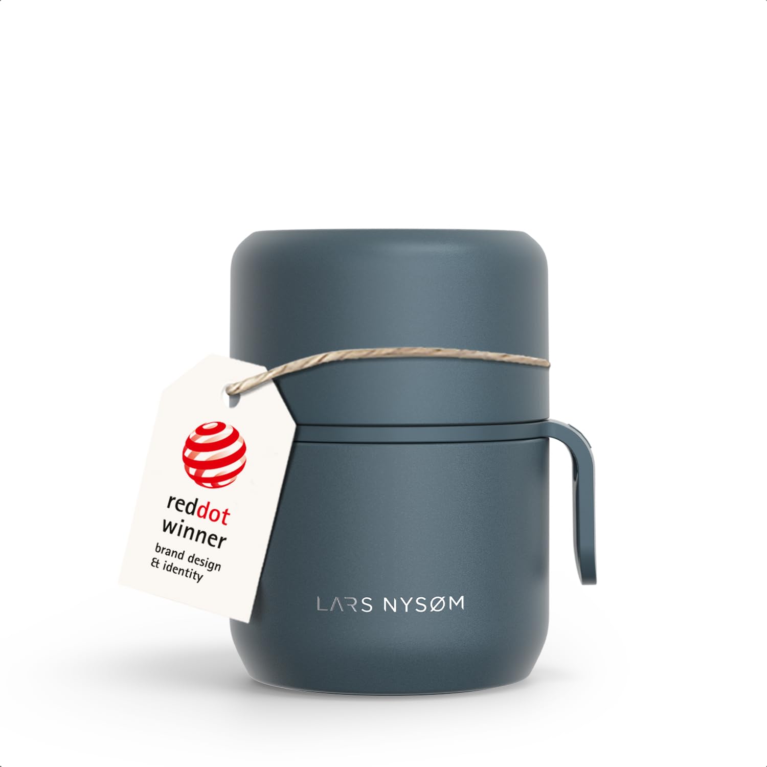 LARS NYSØM Stainless Steel Vacuum Insulated Food Jar - Leakproof Lunch Pot & Lunch Jar for Hot and Cold Food, Wide Mouth Food Jar, Portable Soup Container for Work & Travel (Stone Blue, 350ml)