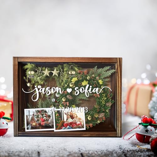 for Couples,Personalized Wedding Gifts, Keepsake Wedding Anniversary Shadowbox Gift with The Couples Last Name and Date,Engagement Gifts for Couples,Bridal Shower Gifts