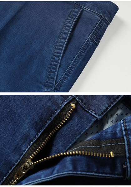 Men's Comfort Waist Relaxed Fit Classic High-Waist Straight Leg Jean3