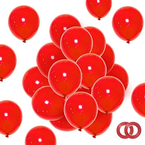 100Pack Red Balloons 12 Inch, Red Latex Balloons for Kids Party balloons Supplies Wedding Birthday Bridal Shower Decorations.