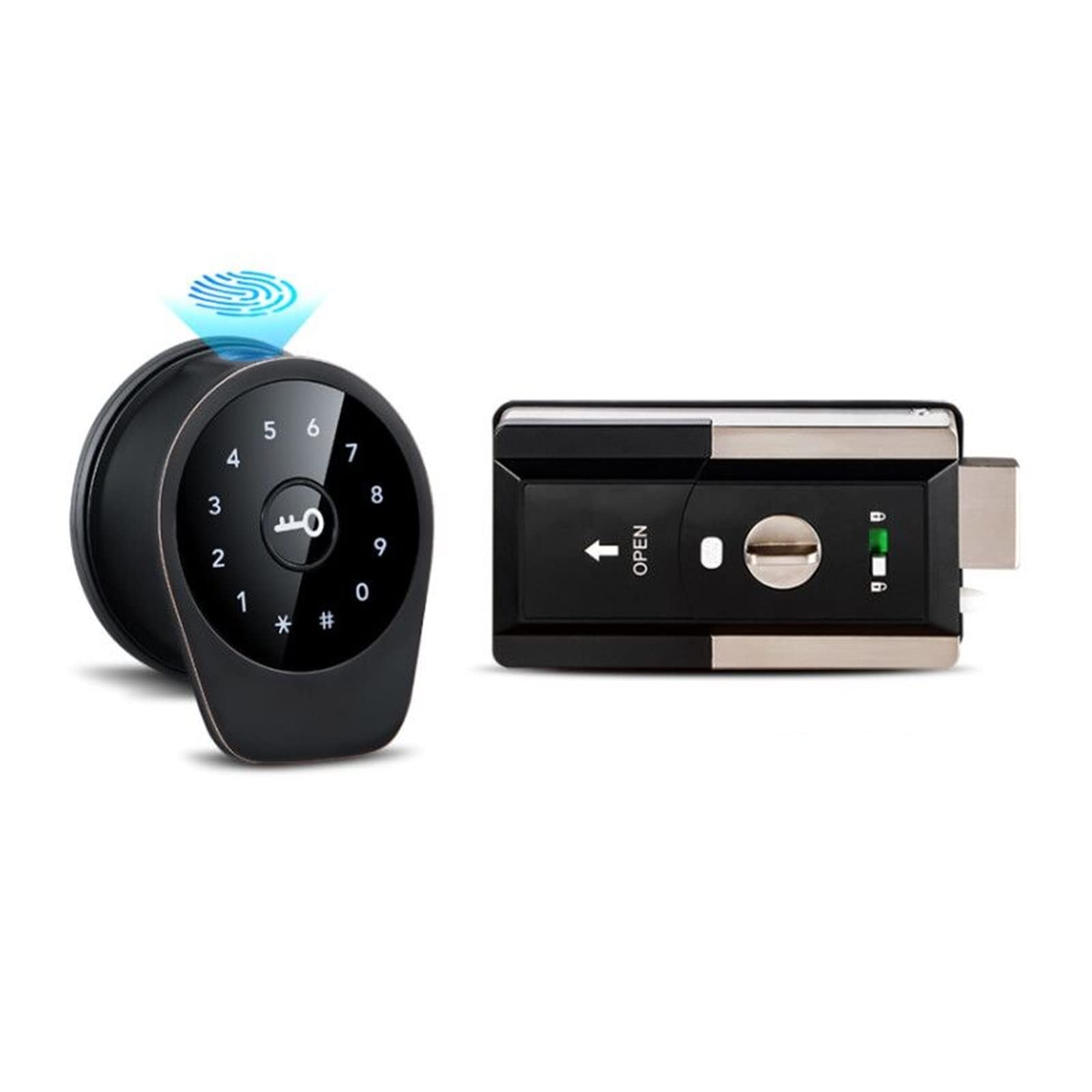 Cerradura Inteligente Con Huella Dactilar, Pasador Tarjeta Y Teclado, Negro | Control App, Código Digital Sin Llave