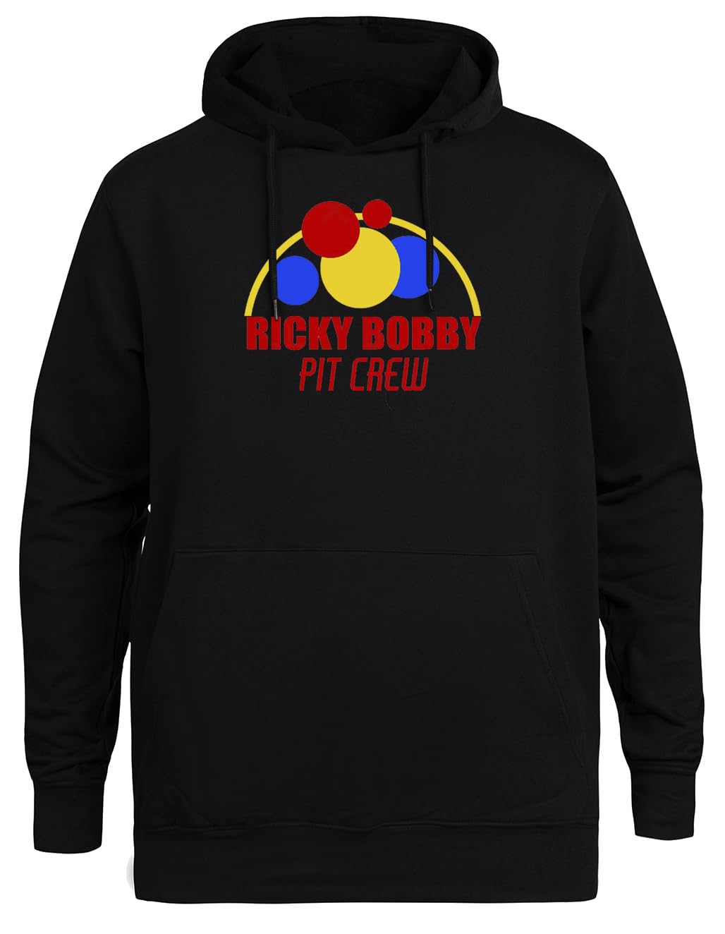 Ricky Bobby Zespół Pit Unisex Czarna Bluza Ekologiczna z Kapturem Unisex Black Hoodie Eco-Friendly Hooded Jacket