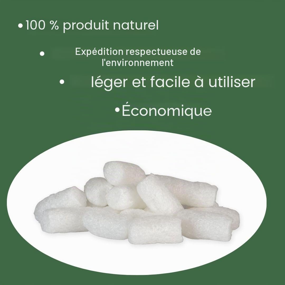 Chips d'emballage BIO blancs - 250 litres - Chips de rembourrage naturellement biodégradables en amidon de maïs - Matériau de remplissage pour un emballage respectueux de l'environnement