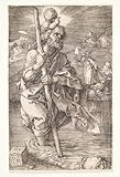 IPLUPJDY Imagen de Lienzo Modernos Cuadro Famosa Pintura Reproducción San Cristóbal mirando a la derecha de Albrecht Dürer para Decoraciones del Hogar 60x90cm