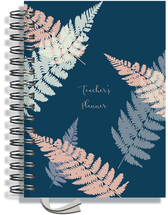 Teacher Planner 2026-2027 A5 size by Pirongs | 5 Lesson Planner for Teachers | Page a day | DATED, Hardback, Wiro-bound Teachers Planner - Fern โ image 1