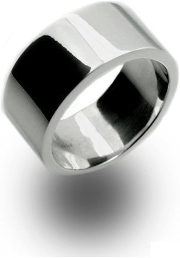 Chicsilver 10mm シルバー925 指輪 レディース フリーサイズ リング メンズ 金属アレルギー 太め シンプル アクセサリー 破格値下げ