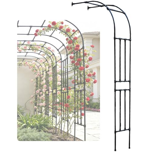 Arco de jardín de acero inoxidable, pérgola para rosales fácil de montar