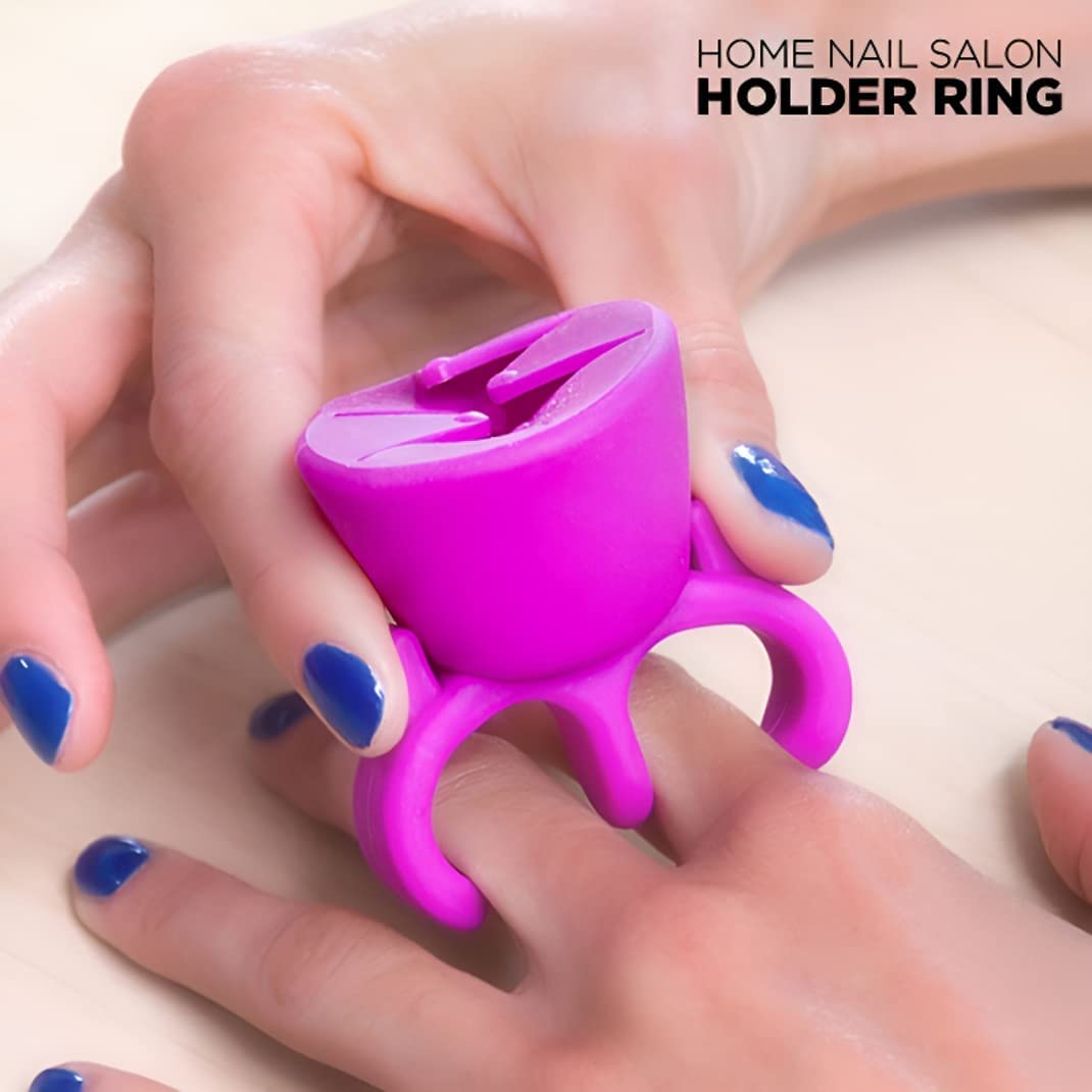 SUNISA Nail Polish Lipstic Stand For Women Differs In Light Weight | Fingernail painting tool/Silicone anti spill bottle stand,/ Wearable nail polish... 4