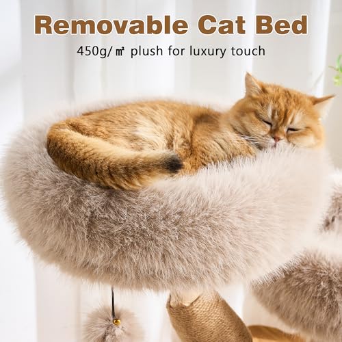 Árbol para Gatos de Madera Natural con Rascador 37.8 Pulgadas miniatura 3