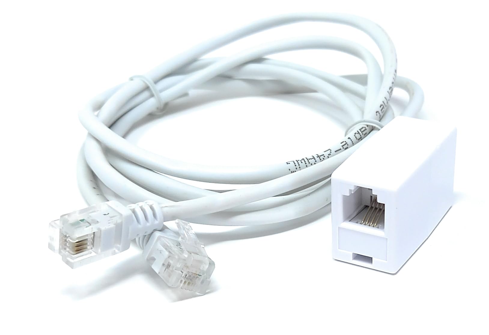 DRUT 1.5m RJ11 to RJ11 ADSL 2+ Male to Male Cable with Female Coupler ...