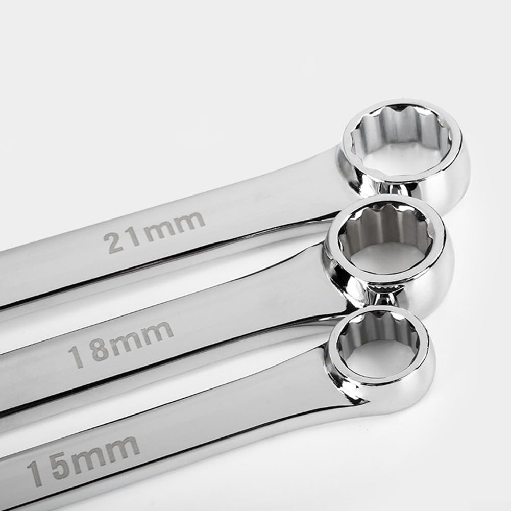 Set di chiavi a doppia testa extra lunghe, 5 pezzi, 13-21 mm, metriche, in acciaio al cromo vanadio con organizer per attrezzi