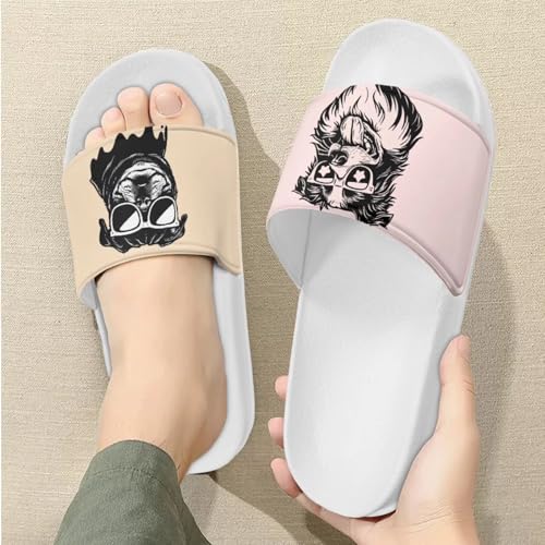 Slide Sandals Slippers for Women and Men, Cozy PU Uppers EVA Sole Non Slip Quick Drying Shower Shoes Bathroom Office4