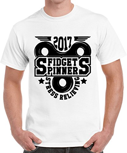Image of Caseria Men's Cotton Printed T-Shirt -Fidget Spinner | 100% Cotton | Half Sleeves | Regular Fit | Printed | Round Neck | Graphic T Shirt