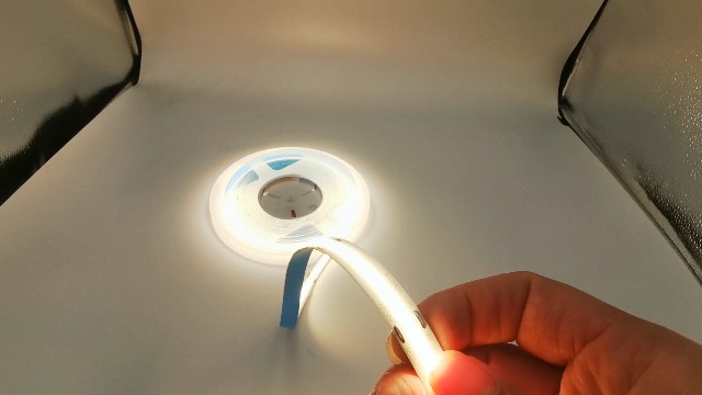 Image of DC 12V /24V 5MM Thin PCB Premium High Brightness COB LED Strip Flexible High Density Chips CRI 90+ UHB Warm Natural White Light 5M (Warm Light 3000K, DC 12V)