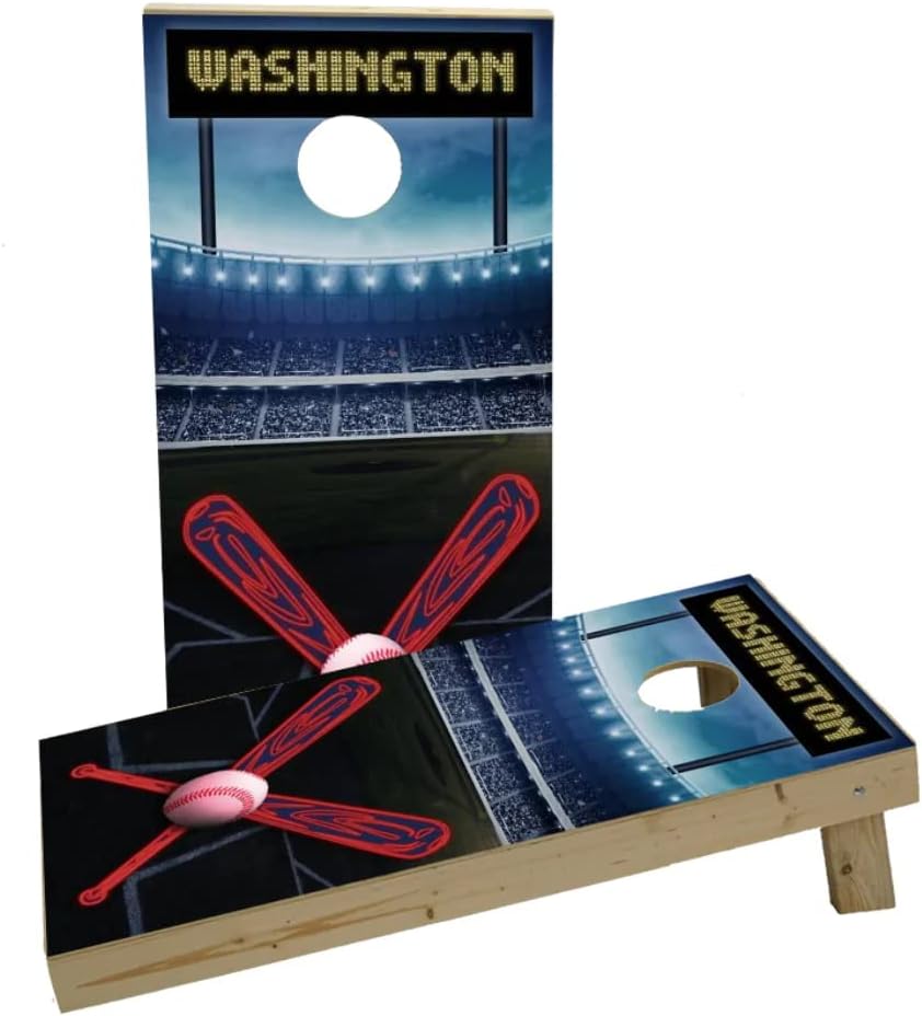 Washington Baseball Themed Custom Cornhole Board Game Set