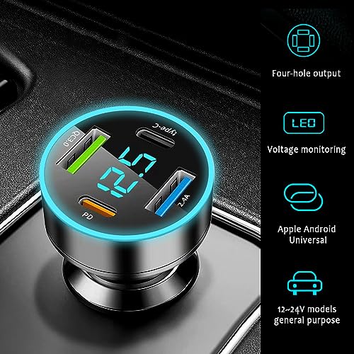 4-Port Voltmeter Car Charger