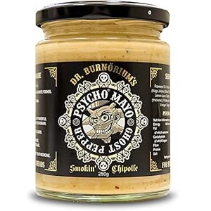 Psycho Mayo Smokin ‘Chipotle Ghost Pepper – Pittige Chili Mayonaise Ghost Pepper Gerookt 250g