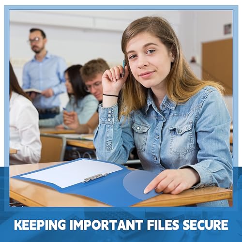 Teling Pacote com 12 pastas de fichário sem perfuração, 21 x 28 cm, fichário sem anel com bolso, cli