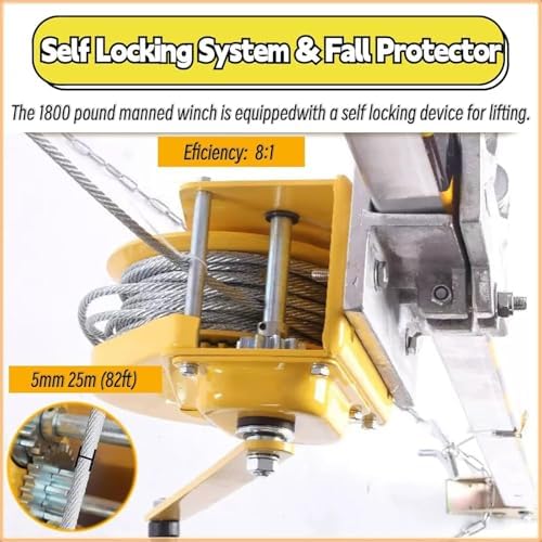 Fall Arrest Kits,Confined Space Rescue Tripod Retractable Anti-Dropping Rescue System for Working in High Places/Cliffs/Narrow Space, Manhole Rescue Tripod with 1800 Lbs Winch(with