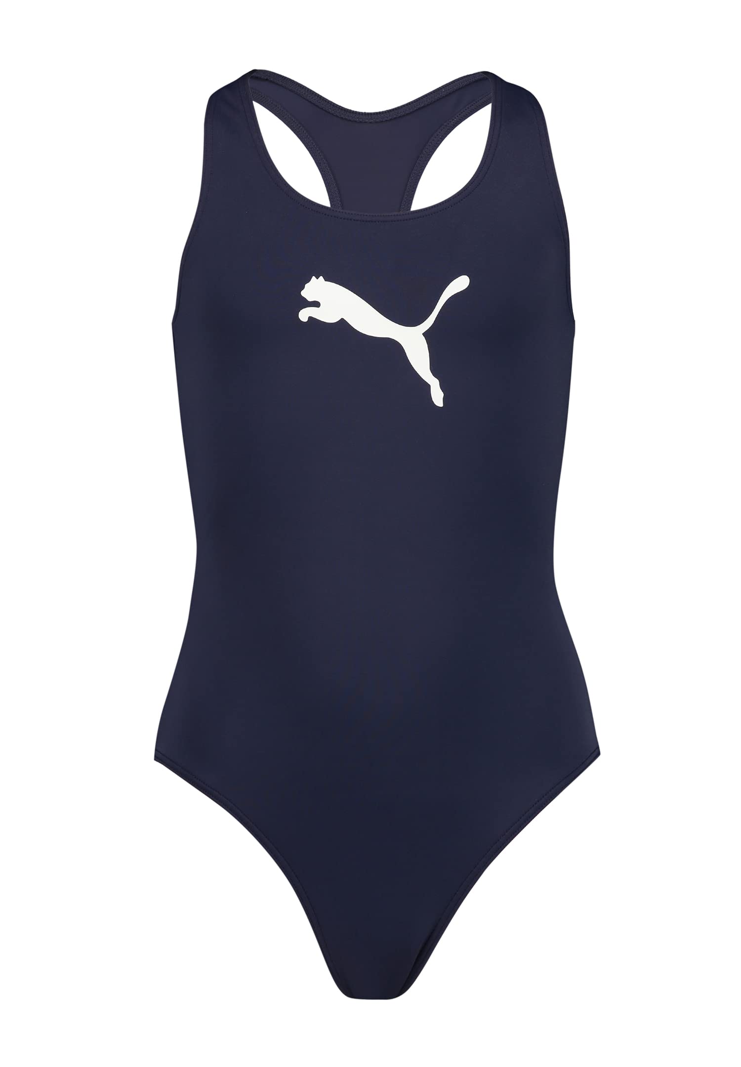 Puma Dziewczynki Racerback Logo Strój Kąpielowy, Granatowy, 164