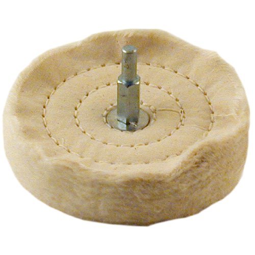 ENKAY 4" Extra Thick Spiral Sewn Buffing Wheel, Mounted