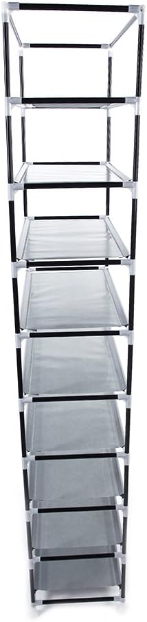 Shoe Rack,10 Tiers Shoe Rack with Dustproof Cover Closet Shoe Storage Cabinet Organizer Gray