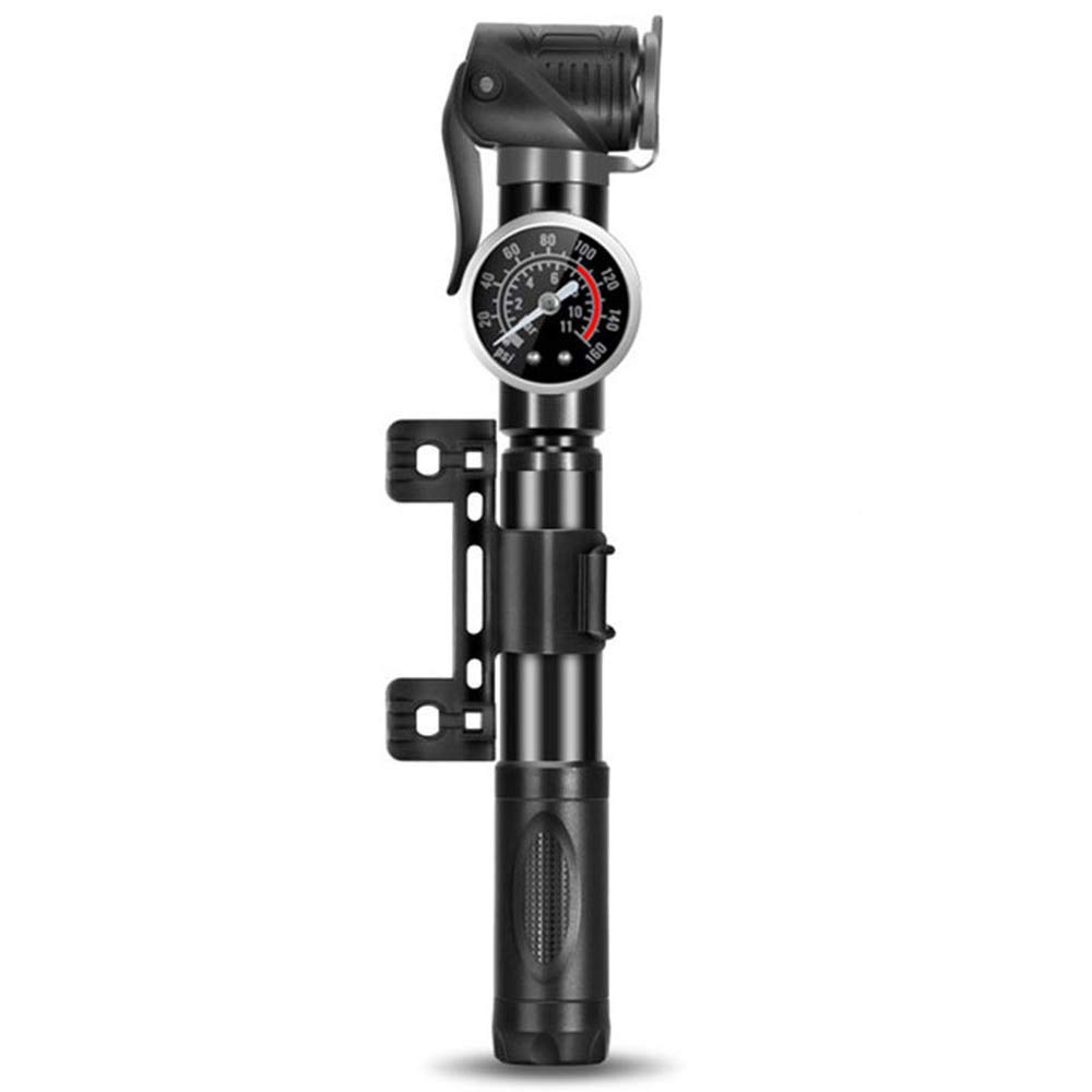Mini-Fahrradpumpe, tragbare Fahrradluftpumpen mit Manometer 160PSI, kompatibel mit Presta und Schrader-Ventil, geeignet für Rennräder