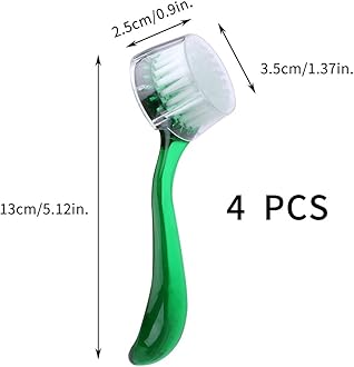 Facial Cleansing Brush 4 PCS, Facial Exfoliating Brush Face Wash Scrub Exfoliator Brush for Makeup Skincare Removal (Green)