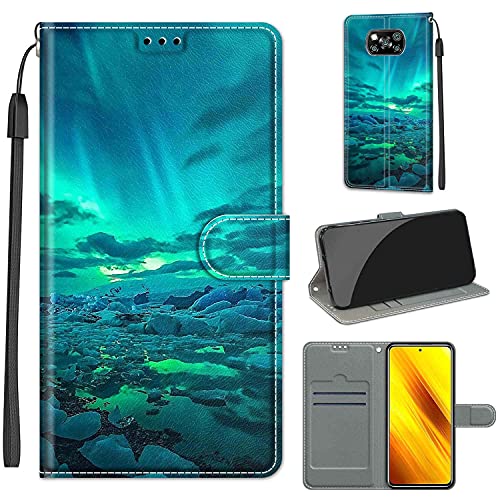 TOMYOU Hülle für Xiaomi Poco X3 Pro/Xiaomi Poco X3 NFC, Stoßfeste Handyhülle, Premium-PU-Ledertasche Mit [Kartenschlitz] [Standfunktion] Kompatibel für Xiaomi Poco X3 NFC/Xiaomi Poco X3 Pro Cover