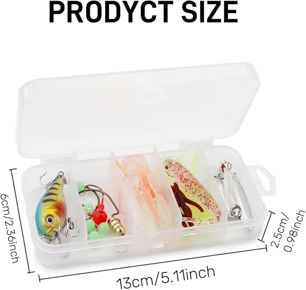40 señuelos de pesca que incluyen crankbaits, spinnerbaits, gusanos de plástico, jigs, señuelos de superficie, caja de aparejos y más kit de señuelos de pesca, 40 piezas - 2