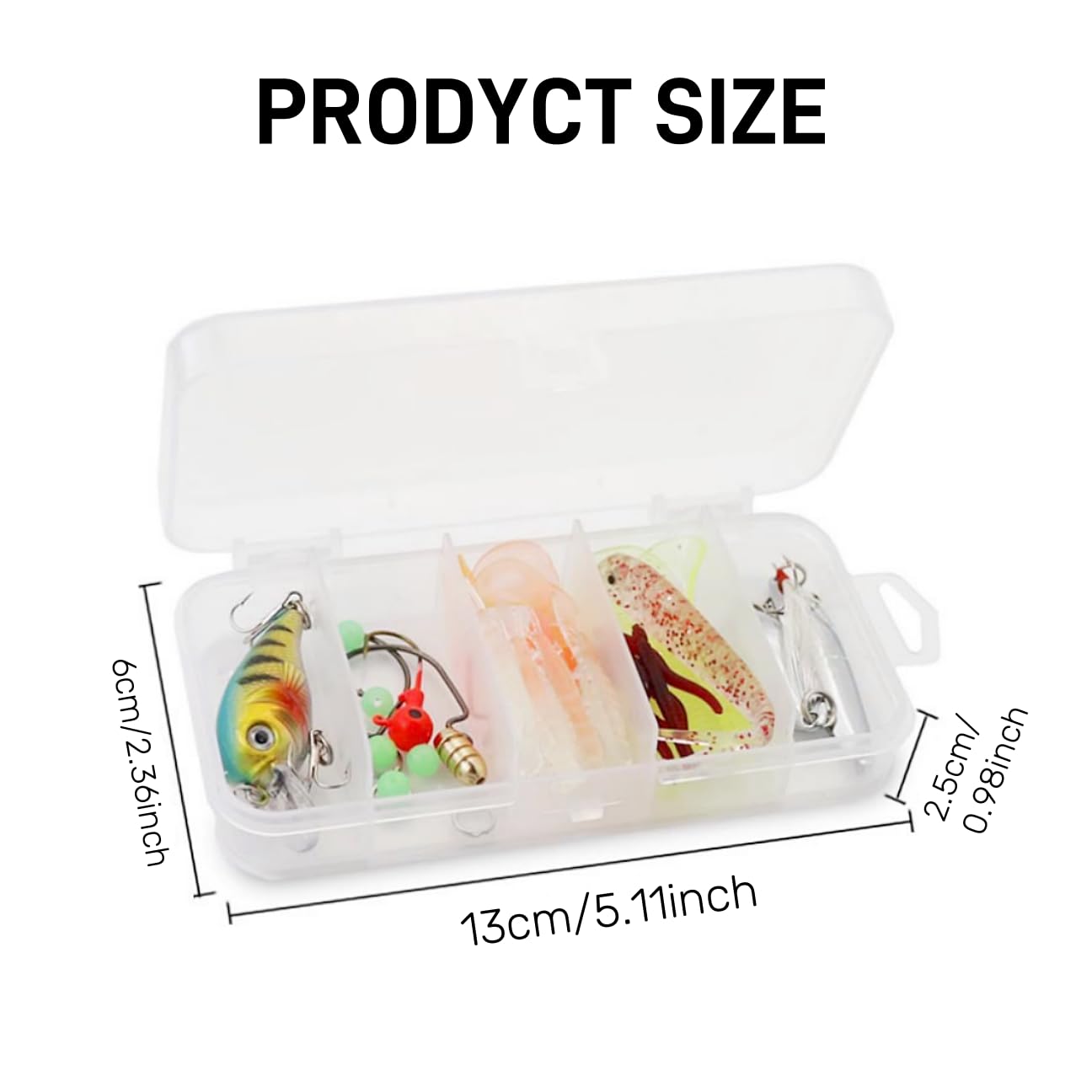 40 señuelos de pesca que incluyen crankbaits, spinnerbaits, gusanos de plástico, jigs, señuelos de superficie, caja de aparejos y más kit de señuelos de pesca, 40 piezas — view 2