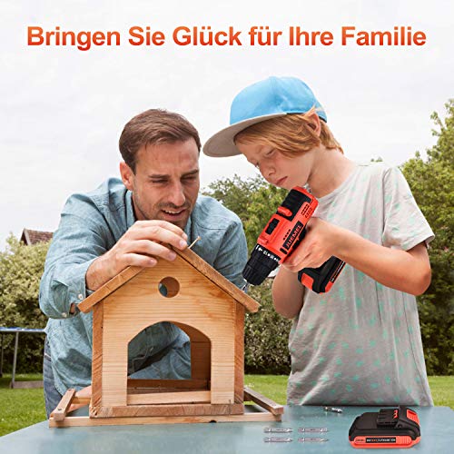 JUEMEL Akkuschrauber Advanced Drill 34 Set (2 Akkus, 20 Volt System, 31 Aufsätze, im Koffer) – Bild 8