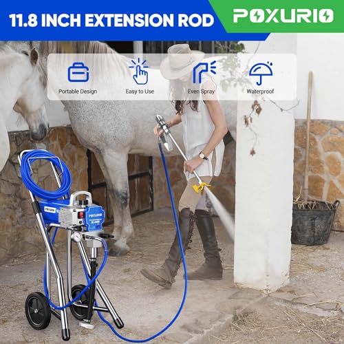 Image of 1200W Airless Paint Sprayer, 3300PSI High Efficiency Paint Sprayer Gun, Fine and Even Painting Effect, Extension Rod, Indoor Paint Sprayer for Home Interior & House Exterior DIY Painting Projects