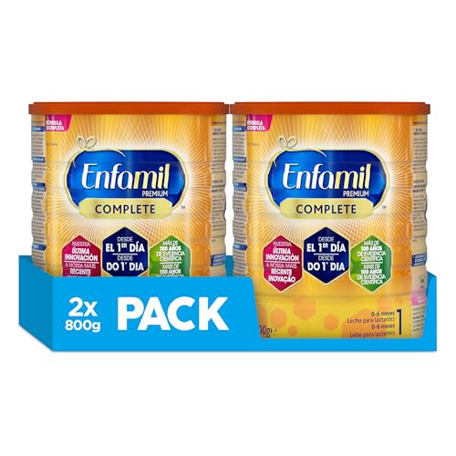 Enfamil Complete 1 Leche infantil para lactantes de 0 a 6 meses de edad, fórmula para bebés recién nacidos, Pack de 2 x 800 gr