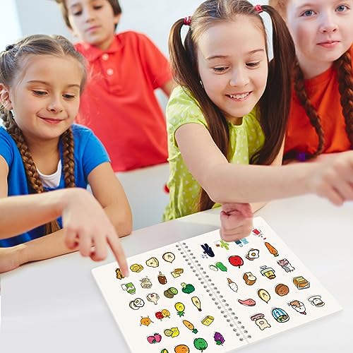 Álbum reutilizable para colección de stickers, organizador de pegatinas con cubierta de plástico transparente, cuaderno de colección para adultos, 40 hojas de papel de liberación en tamaño A5 miniatura 6