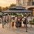 Sunjoy Wooden Grill Gazebo, 8 x 12 ft. Steel Hardtop Outdoor Gazebo for Year-Round Grilling, 2 Full Size Grills, Griddles or Smokers - Cook Station, Barbeque, Built-in Electrical Outlets, Black