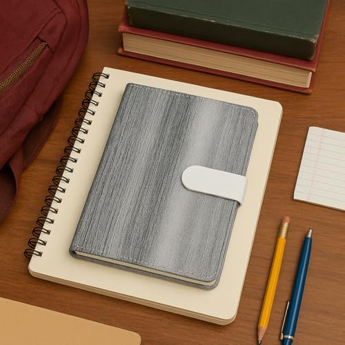 Image of A5 Journal Notebook Diary for Men Women | Office Journal Diary Notebook with Magnetic Flip Lock (200 Ruled Pages, 6 x 8.5 Inches, 80 GSM) (Gradient Black)