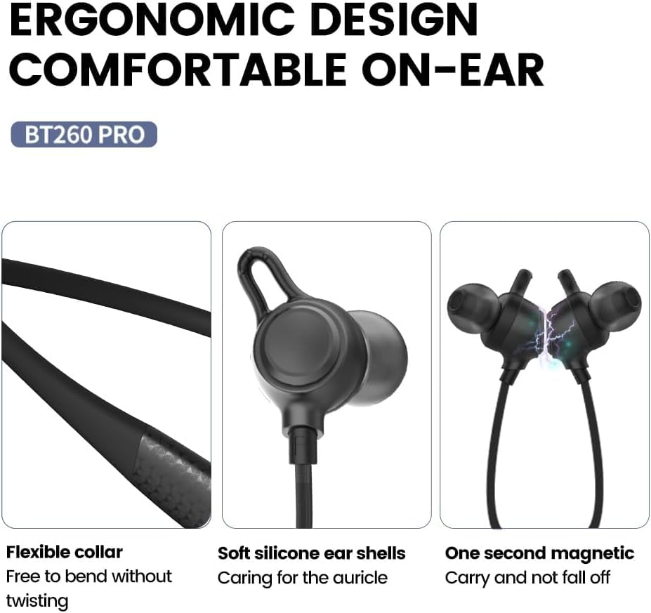 Image of Neckband Bluetooth Headphones Twin Pack｜60H Playtime x2｜3C Fast Charge｜ENC Call Noise Reduction｜Dual Pairing｜180H Standby｜Perfect for Couples & Sports (Black)