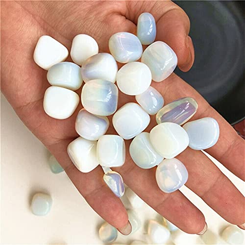 YELVQI Cristal de curación 50 g de ópalo Blanco caído de Cristales de Cuarzo Piedras de Grava de Cuarzo decoración de curación Afortunado Cristales Naturales de Cuarzo
