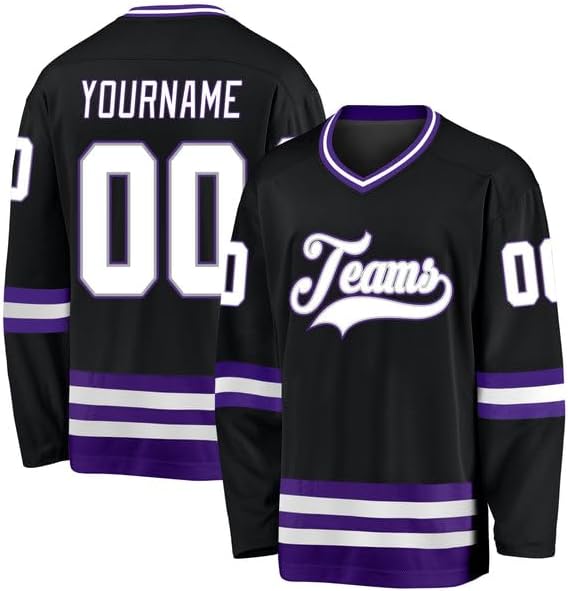 Custom Long Sleeve Jersey, Custom Blue Cream-Navy Hockey Jersey, Hockeys Jerseys for Men, Women with
