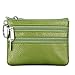 Women's Genuine Leather Coin Purse Mini Pouch Change Wallet with Key Ring,green