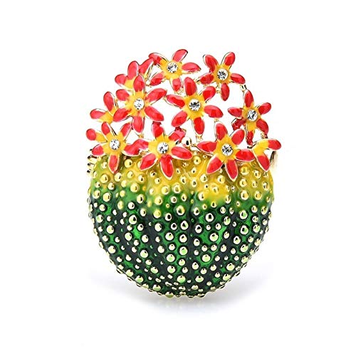 Broches pour femmes en émail cactus aux finitions soignées et éclatantes